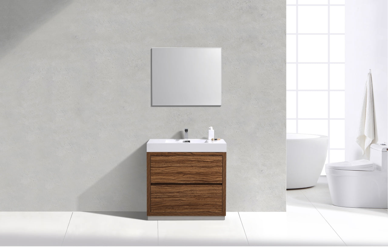 Bliss 36" Chestnut Floor Mount Modern Bathroom Vanity