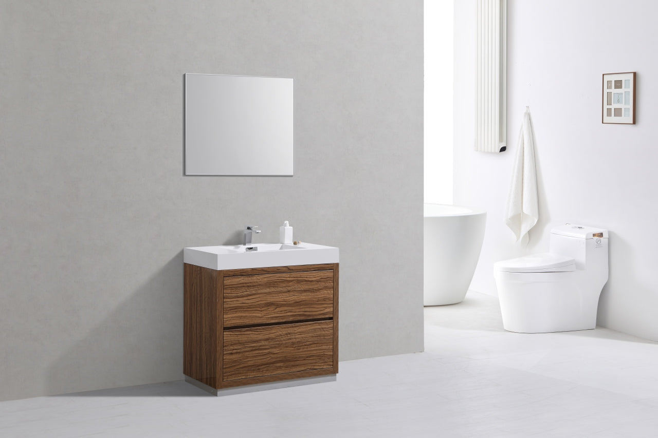 Bliss 36" Chestnut Floor Mount Modern Bathroom Vanity