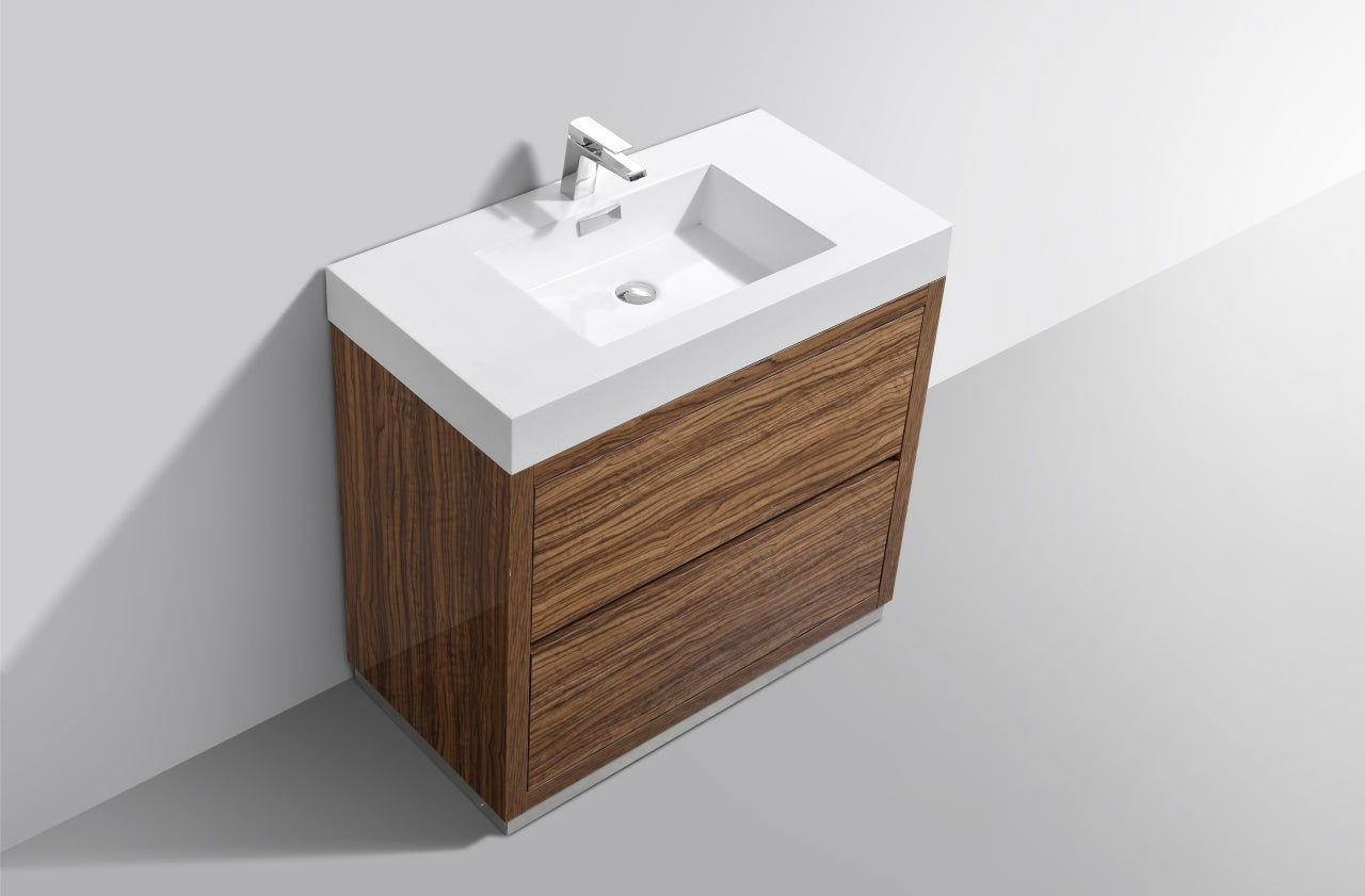 Bliss 36" Chestnut Floor Mount Modern Bathroom Vanity