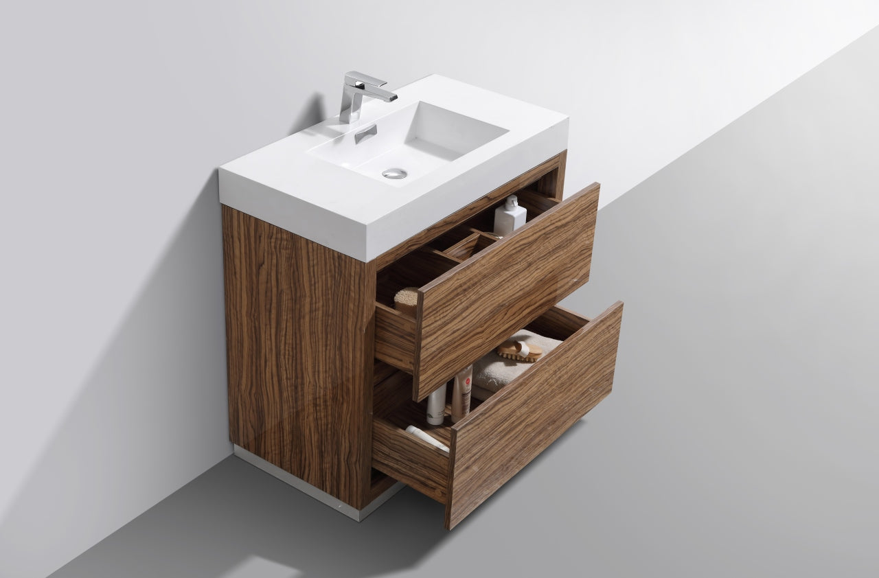 Bliss 36" Chestnut Floor Mount Modern Bathroom Vanity