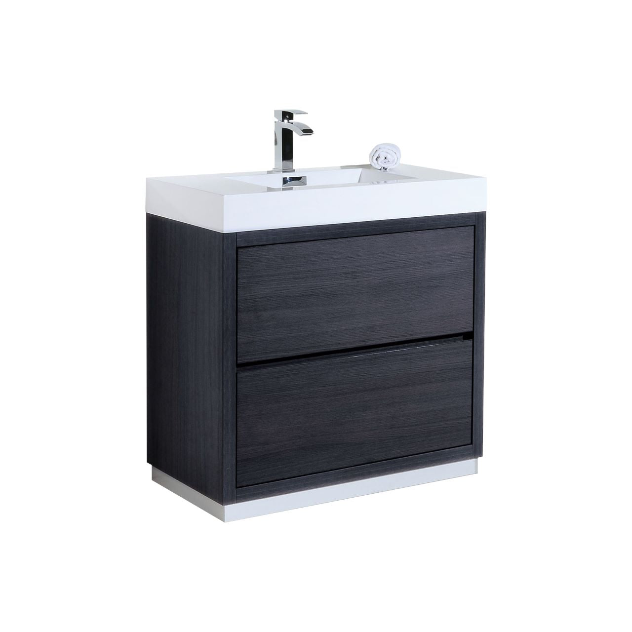 Bliss 36" Gray Oak Floor Mount Modern Bathroom Vanity