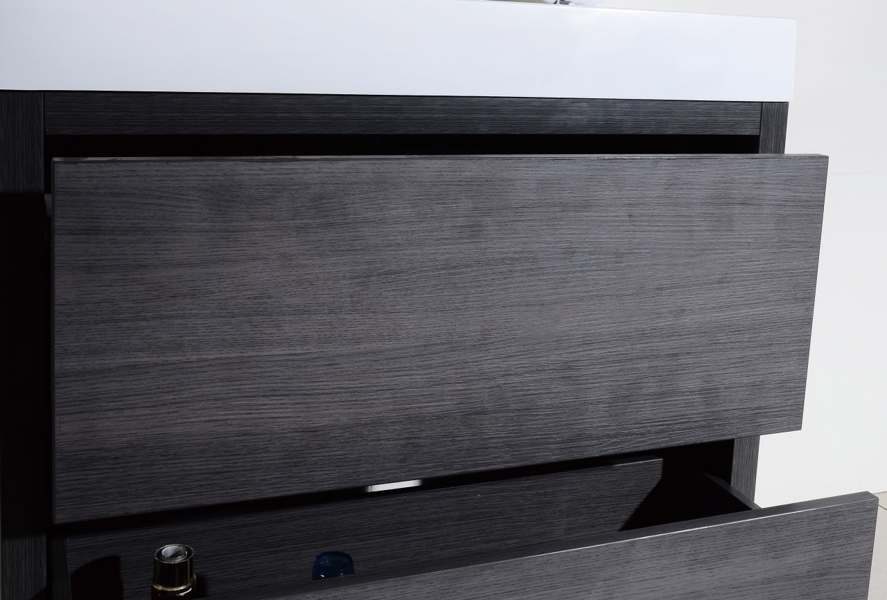 Bliss 36" Gray Oak Floor Mount Modern Bathroom Vanity