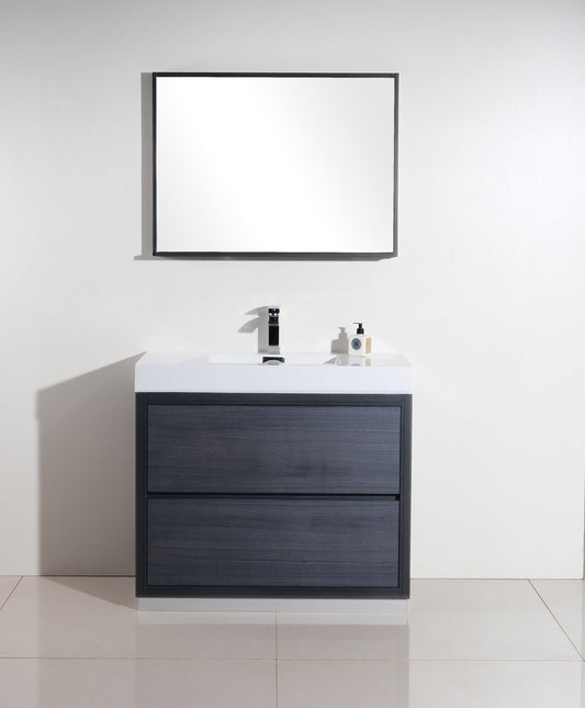 Bliss 40" Gray Oak Floor Mount Modern Bathroom Vanity