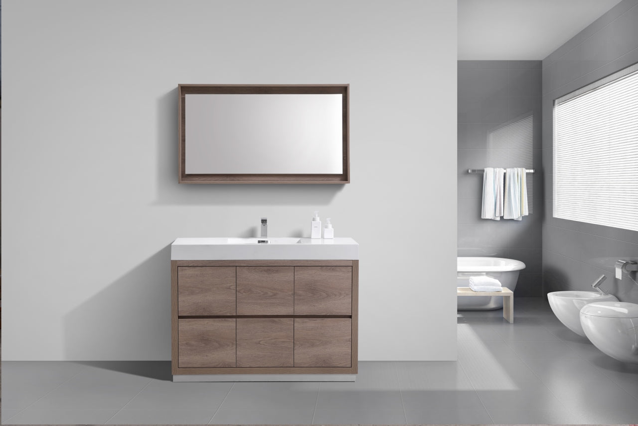 Bliss 48" Butternut Floor Mount Modern Bathroom Vanity