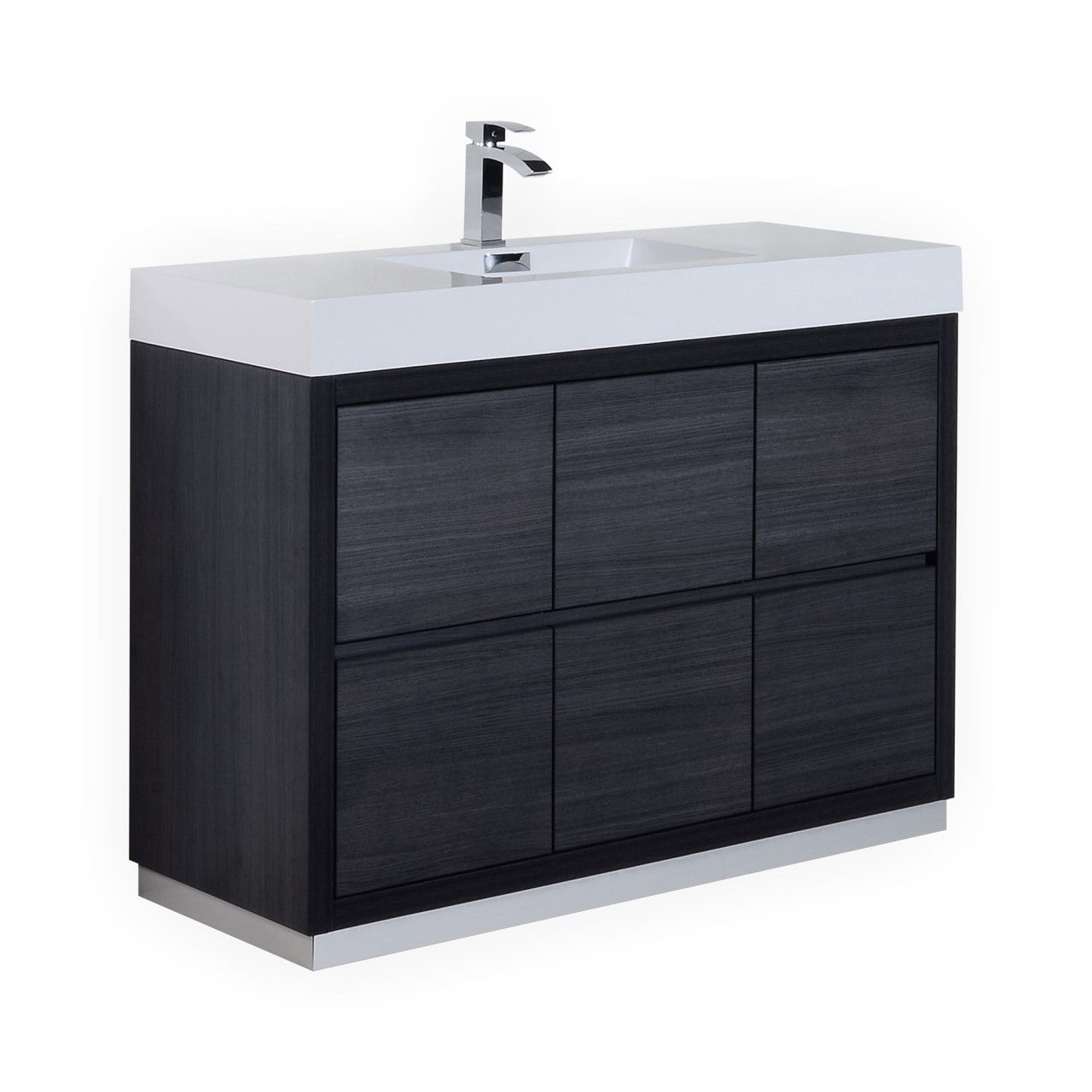 Bliss 48" Gray Oak Floor Mount Modern Bathroom Vanity