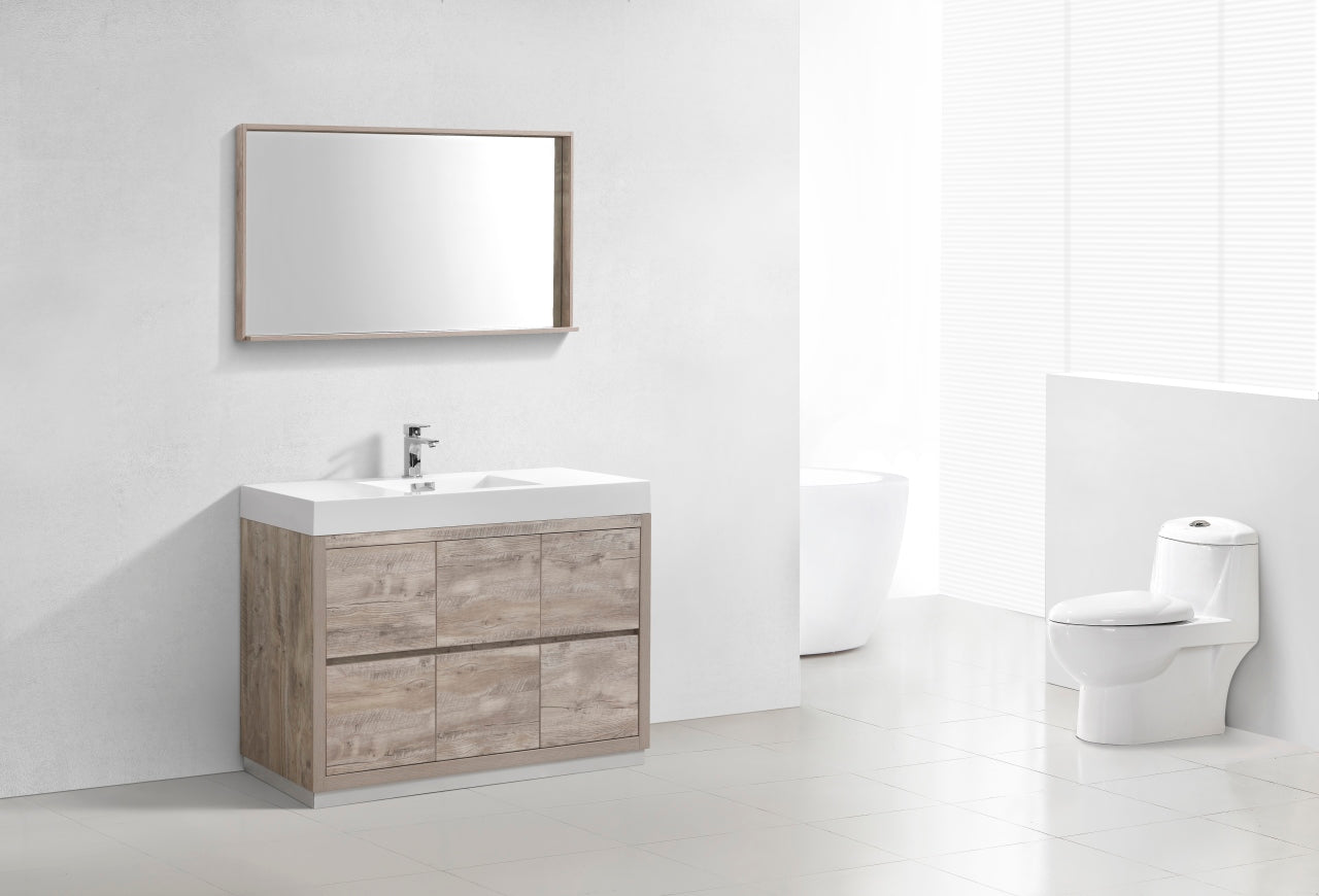 Bliss 48" Nature Wood Floor Mount Modern Bathroom Vanity