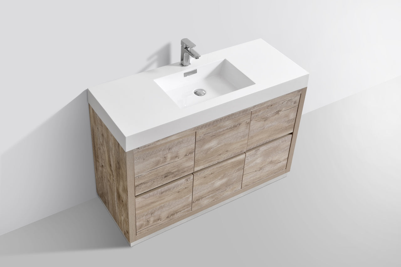 Bliss 48" Nature Wood Floor Mount Modern Bathroom Vanity