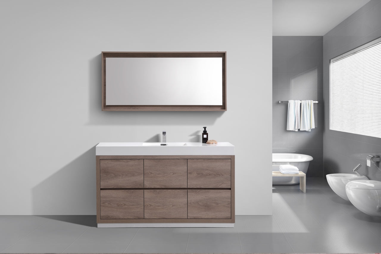 Bliss 60" Single Sink Floor Mount Butternut Modern Bathroom Vanity