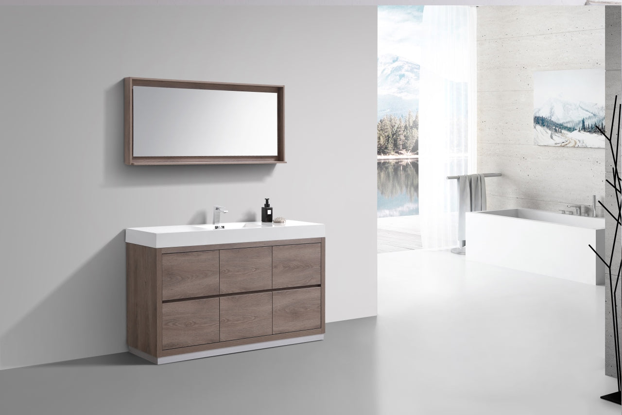 Bliss 60" Single Sink Floor Mount Butternut Modern Bathroom Vanity