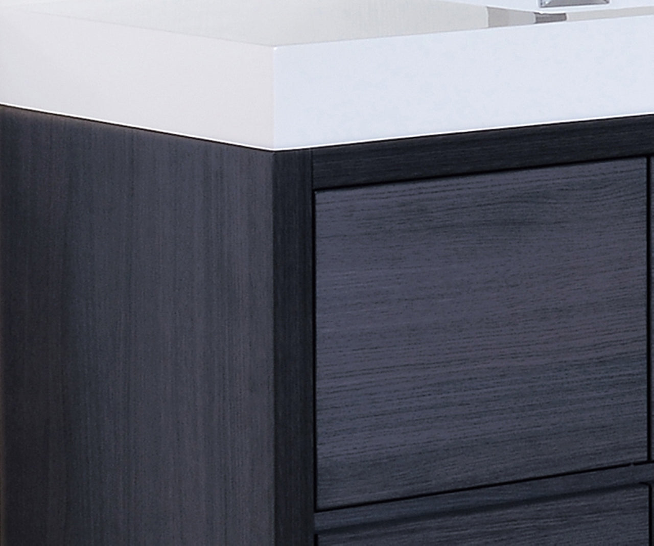 Bliss 60" Single Sink Floor Mount Gray Oak Modern Bathroom Vanity