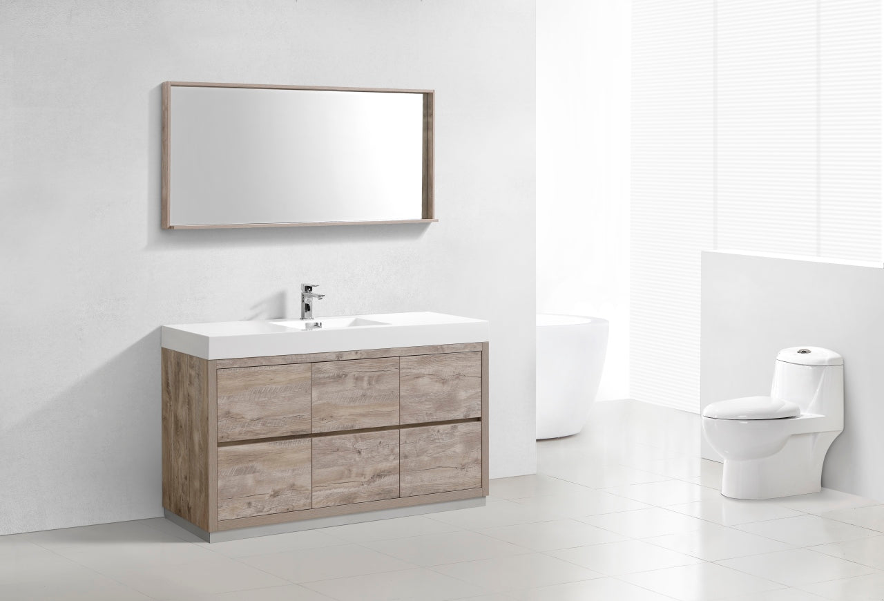 Bliss 60" Single Sink Floor Mount Nature Wood Modern Bathroom Vanity