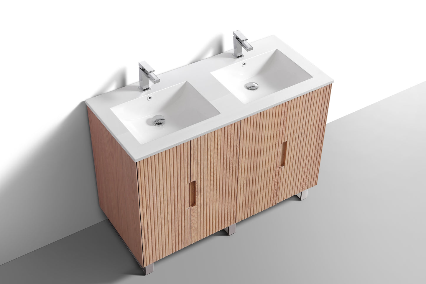 48''Fiore Double Sink Free Standing Bathroom Vanity - OAKWOOD