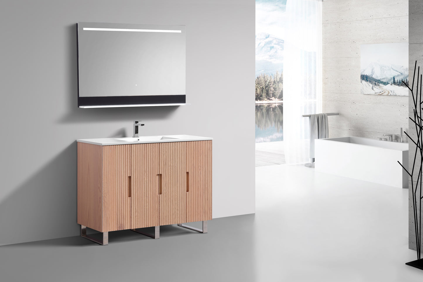 48'' Fiore Single Sink Free Standing Bathroom Vanity - OAKWOOD