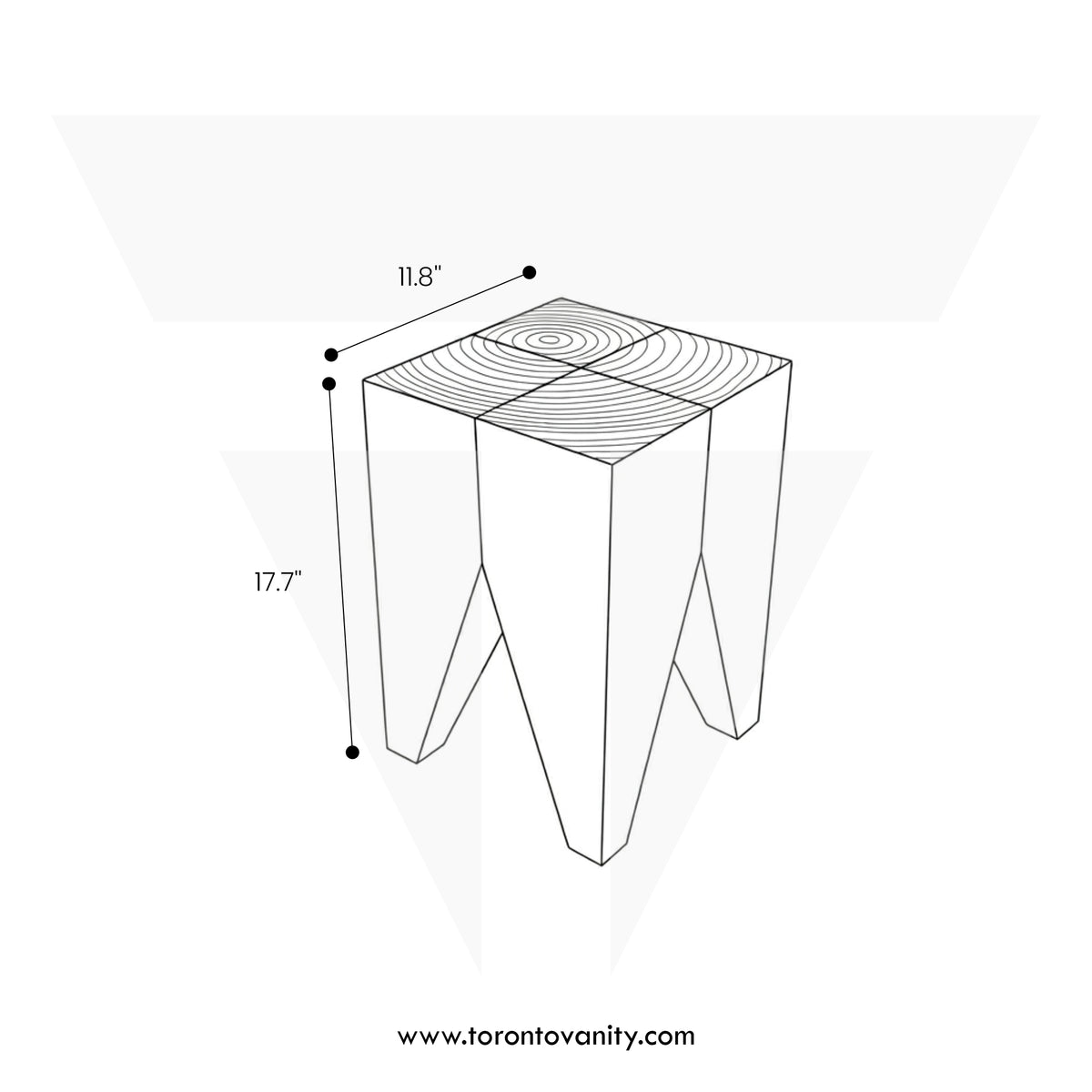 Kubebath Solid New Zealand Pine Accent Stool & Side Table
