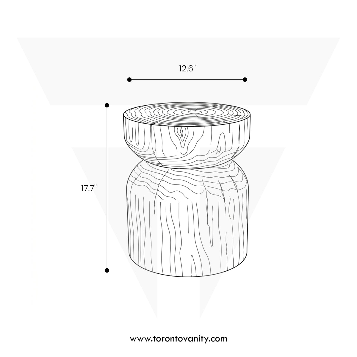 Kubebath Solid New Zealand Pine Smooth Capsule Accent Stool & Side Table