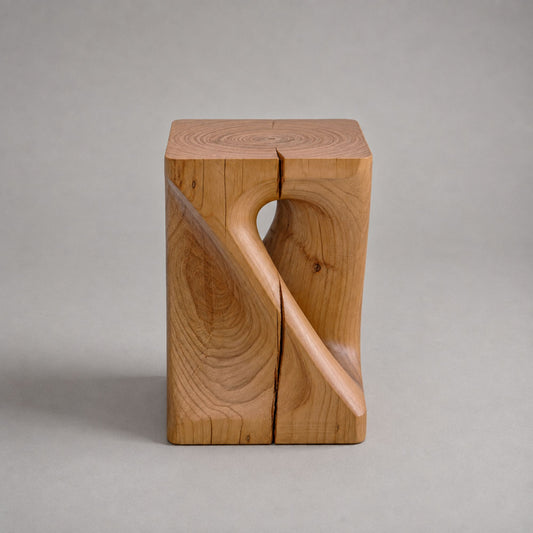 Kubebath Solid New Zealand Pine Twist Accent Stool & Side Table