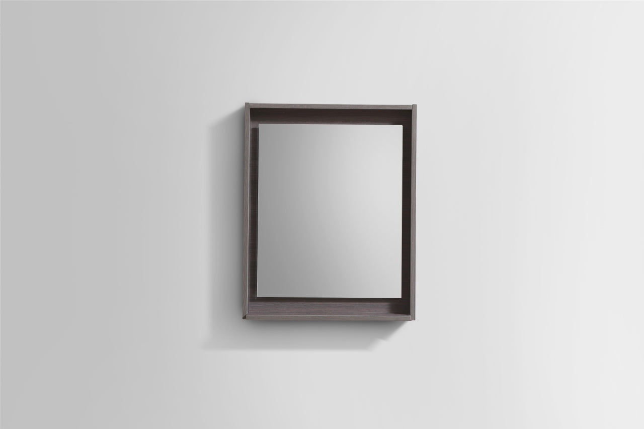 24" Wide Mirror w/ Shelf Gray Oak