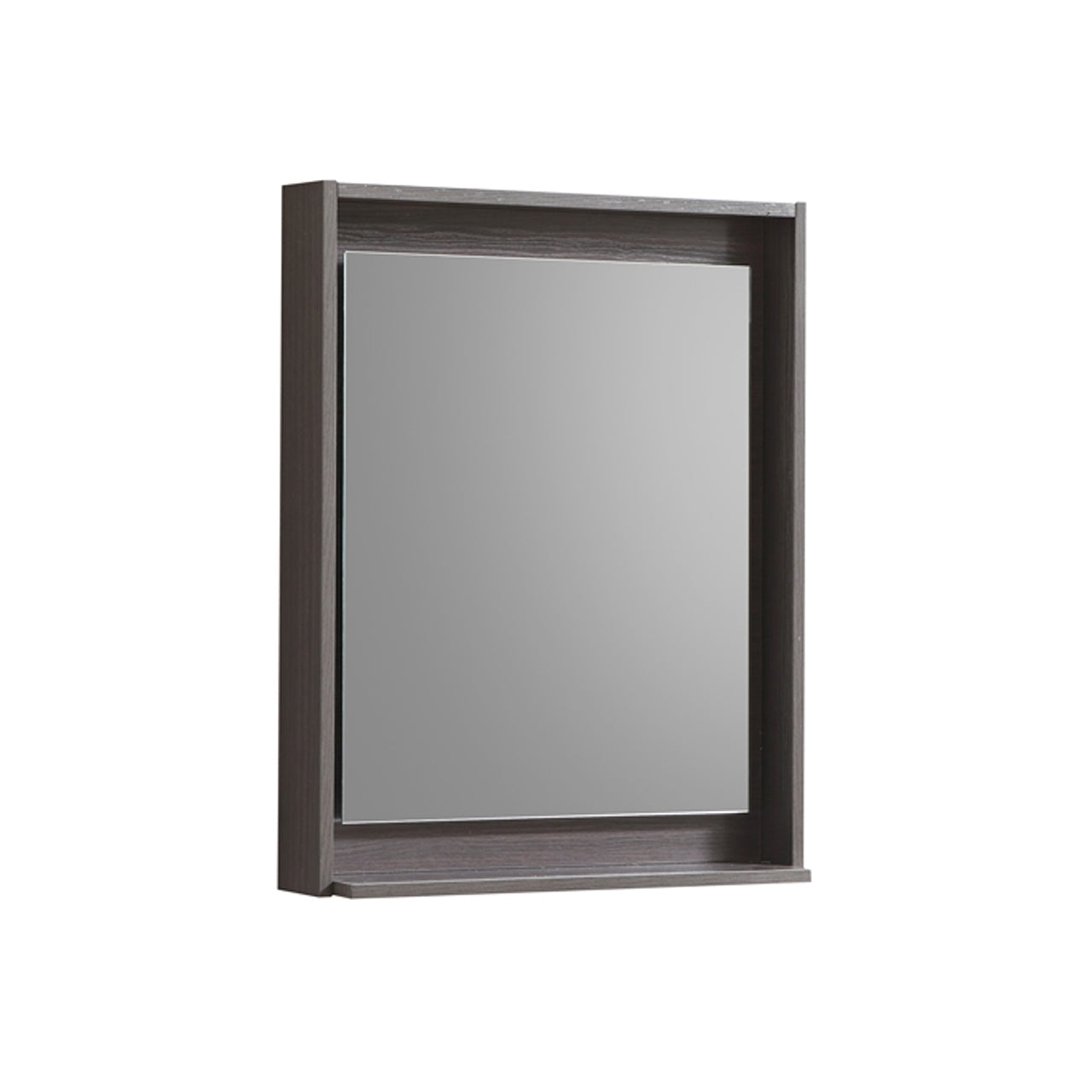 24" Wide Mirror w/ Shelf Gray Oak