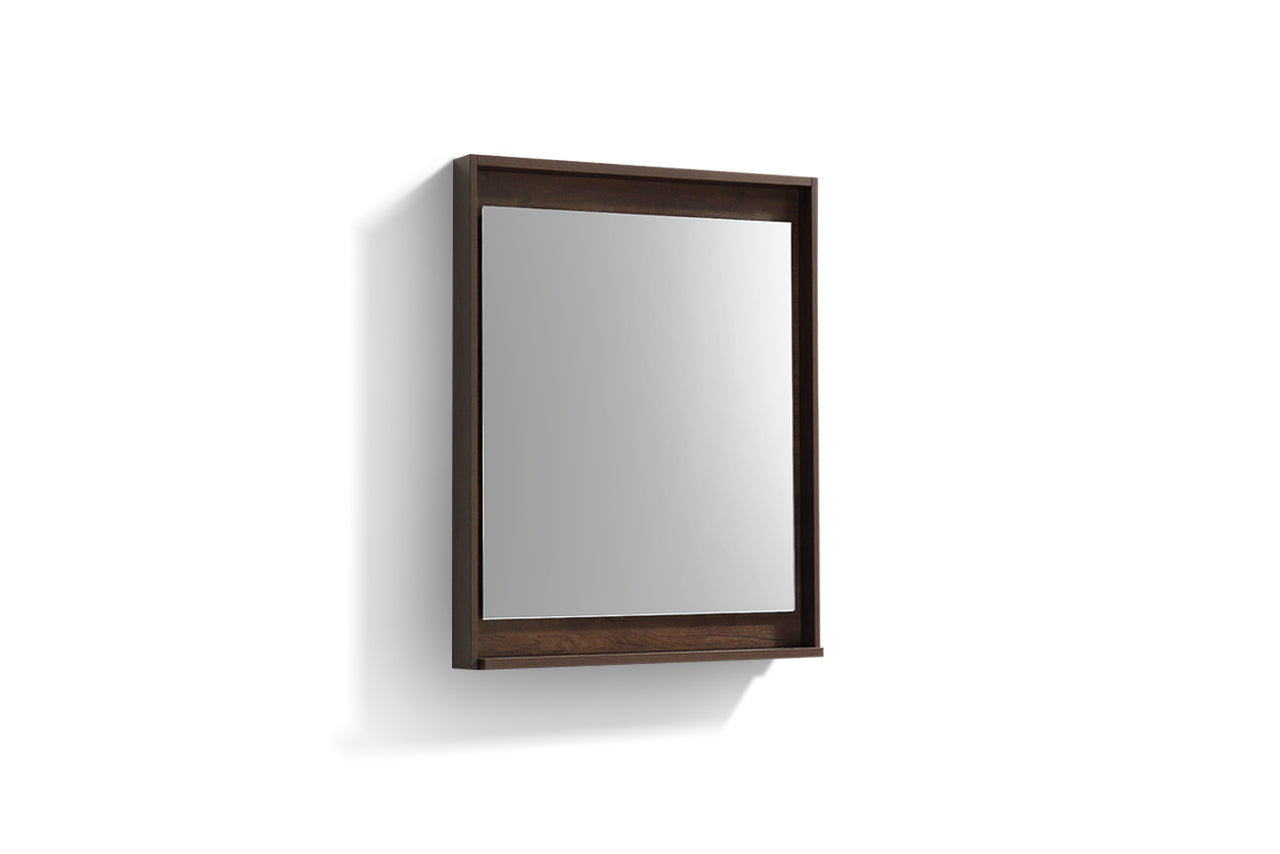 24" Wide Mirror w/ Shelf Rosewood