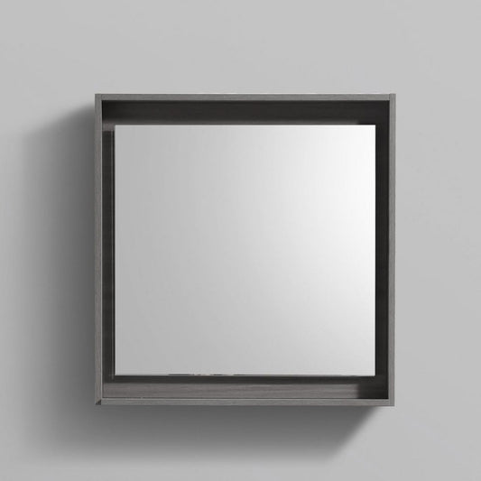 24" Wide Mirror w/ Shelf Vulcan Ash Grey
