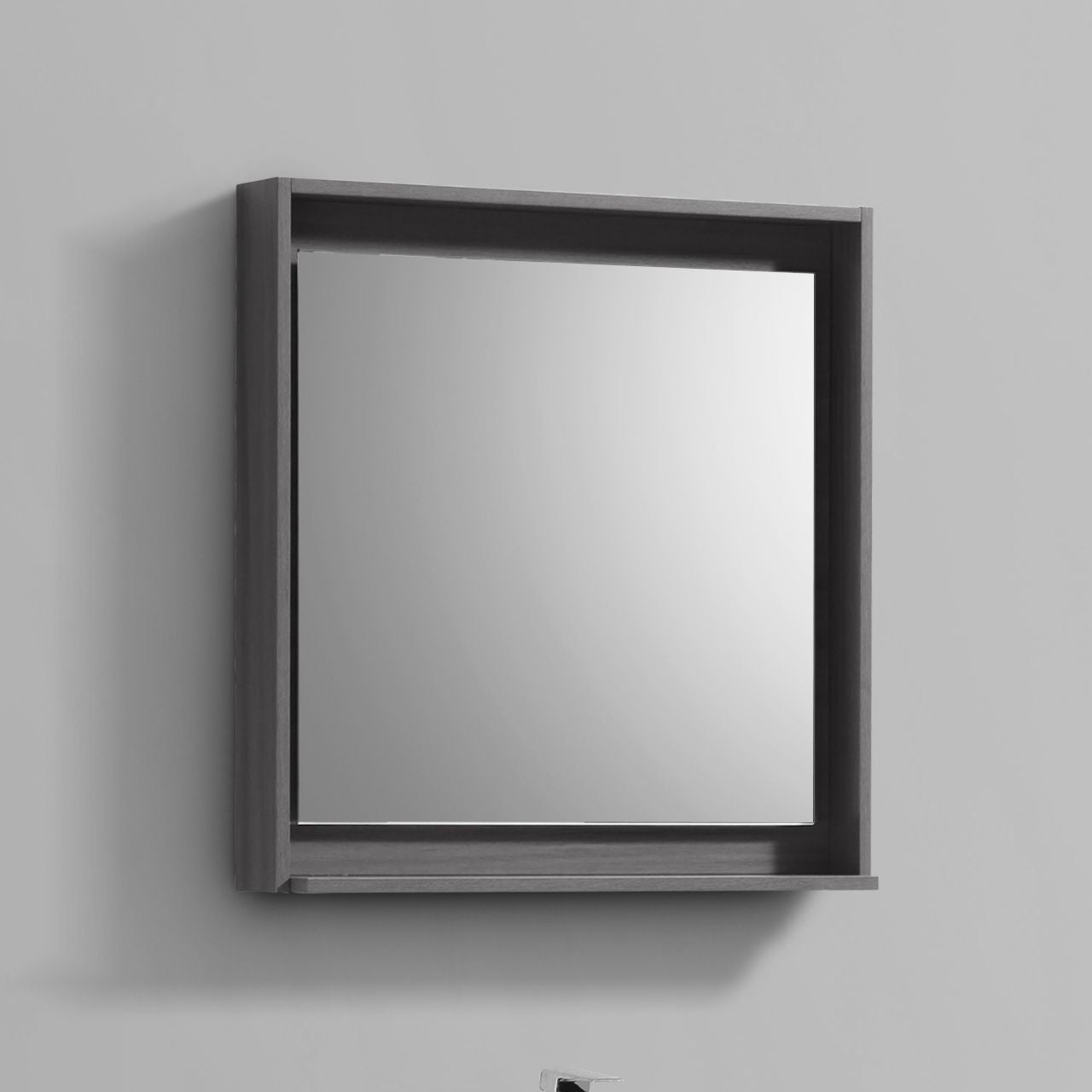 24" Wide Mirror w/ Shelf Vulcan Ash Grey
