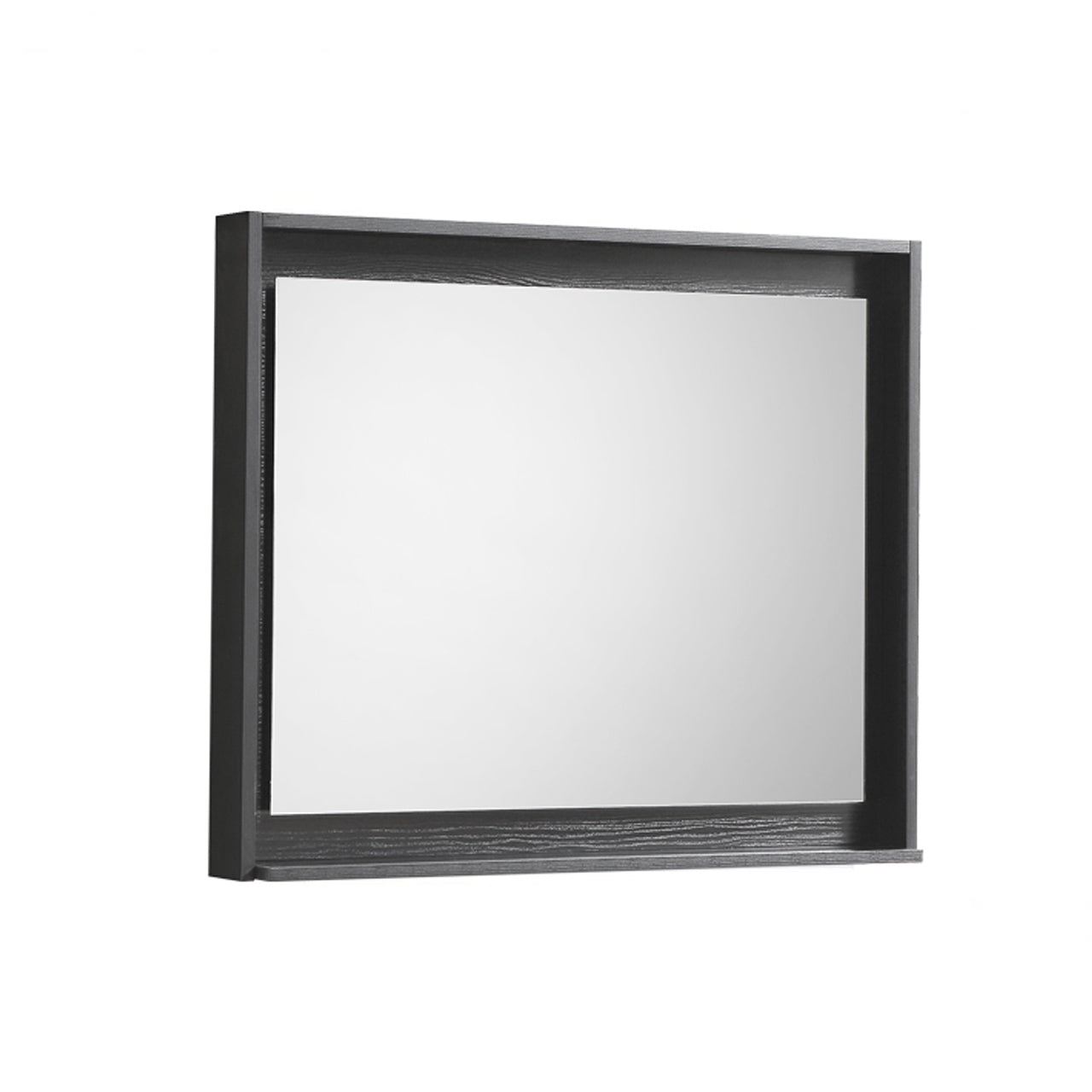 30" Wide Mirror w/ Shelf Black