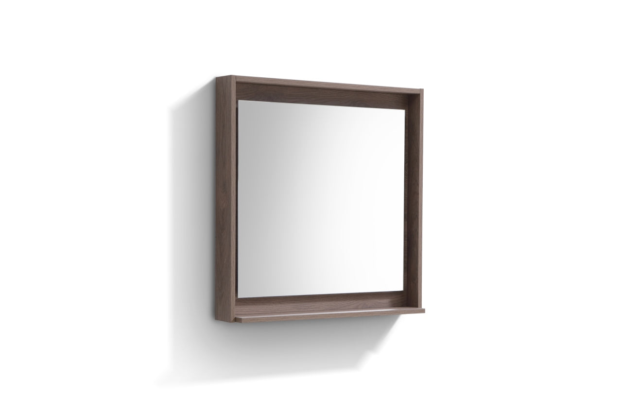 30" Wide Mirror w/ Shelf Butternut
