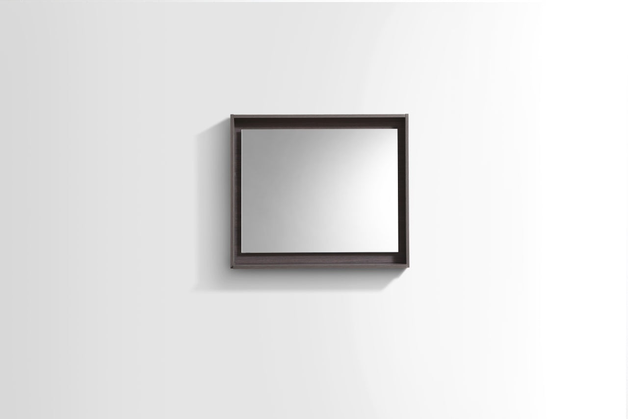 30" Wide Mirror w/ Shelf Gray Oak