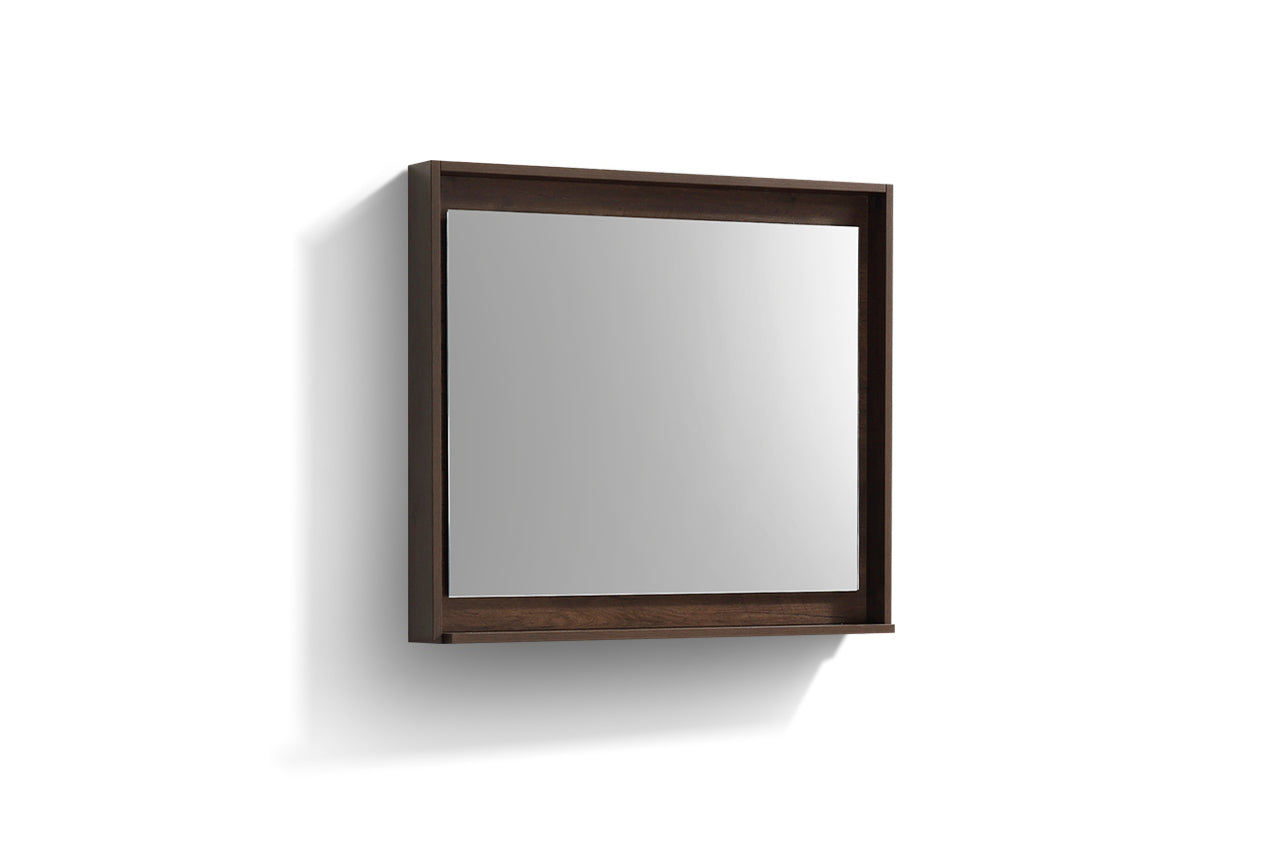 36" Wide Mirror w/ Shelf Rosewood
