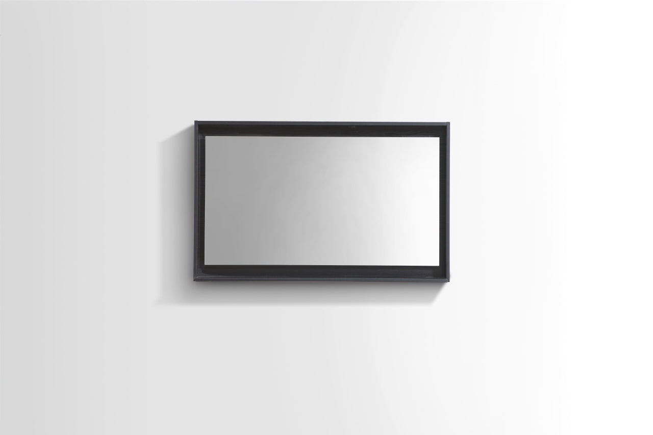40" Wide Mirror w/ Shelf Black