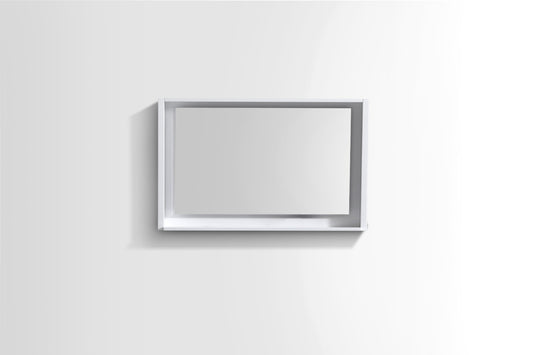 40" Wide Mirror w/ Shelf High Gloss White