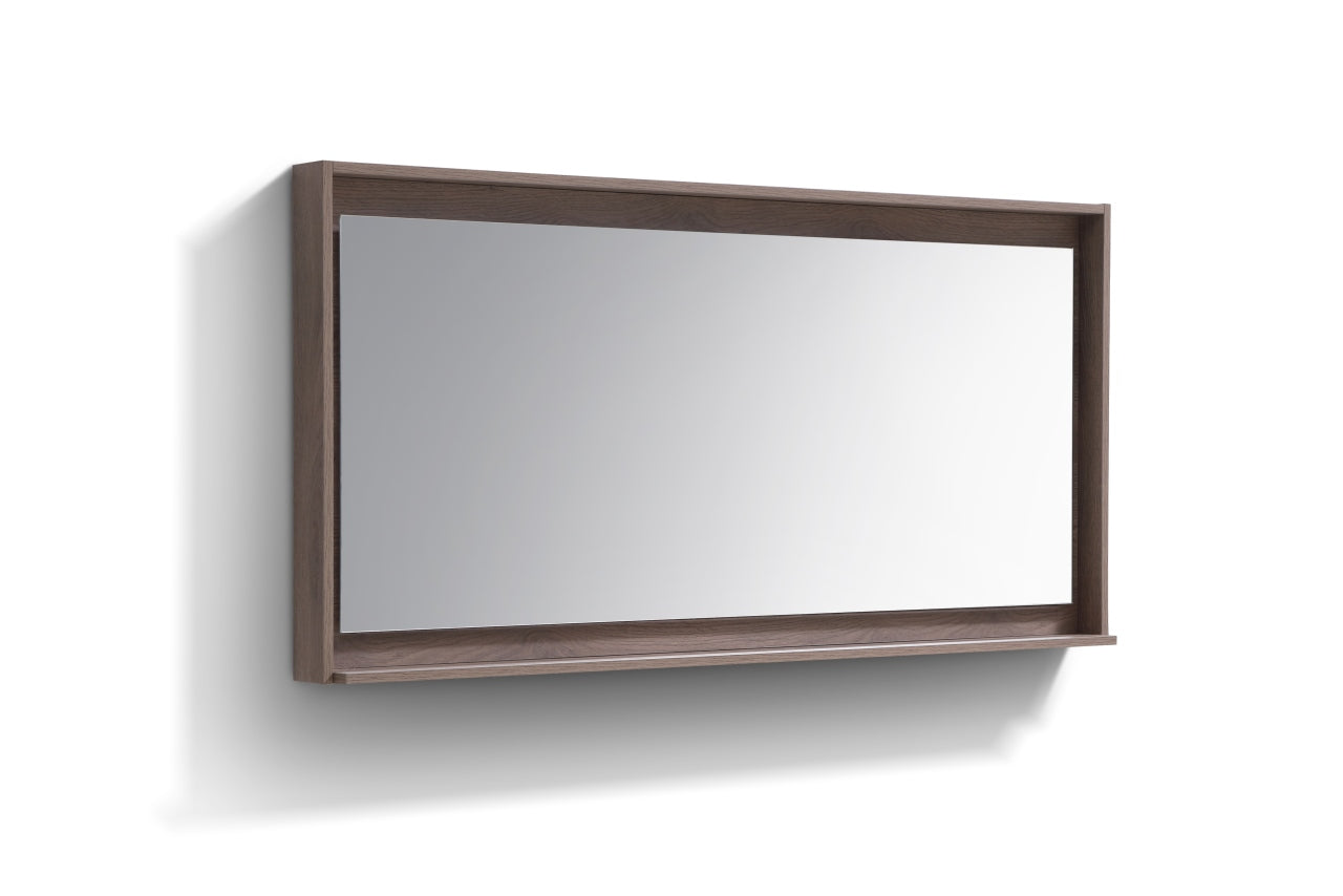60" Wide Mirror w/ Shelf Butternut
