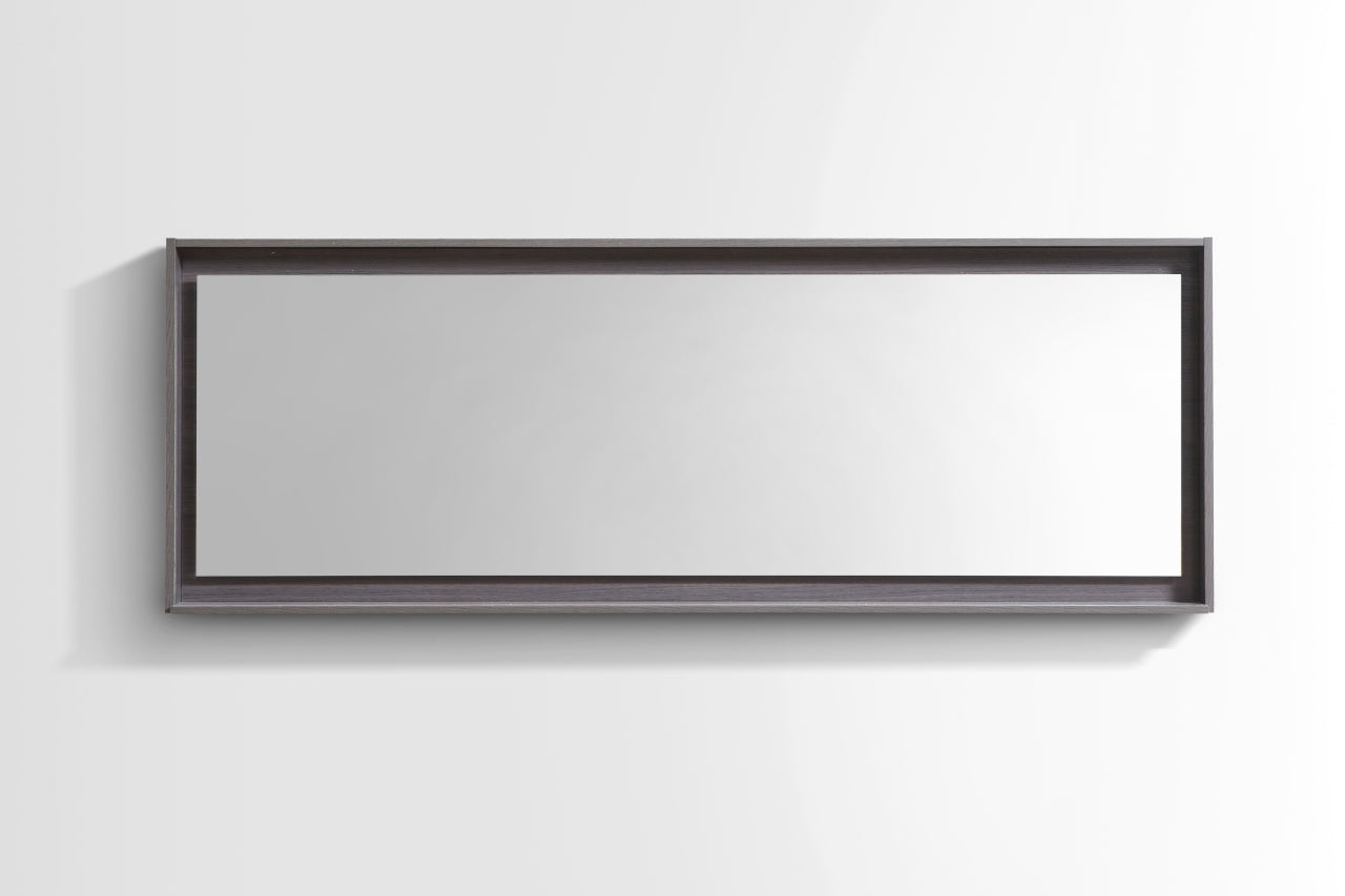 80" Wide Mirror w/ Shelf Gray Oak