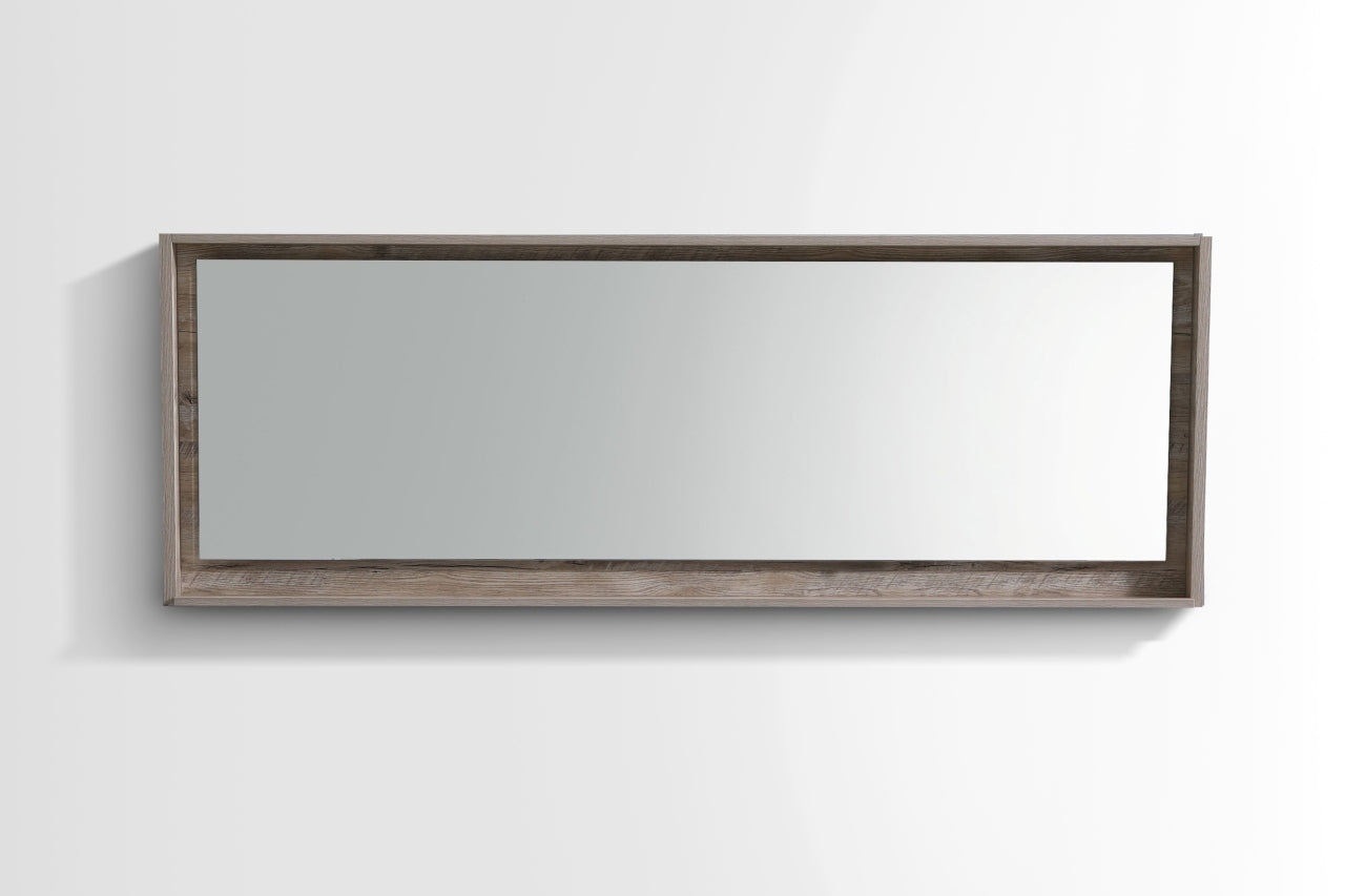 80" Wide Mirror w/ Shelf Nature Wood