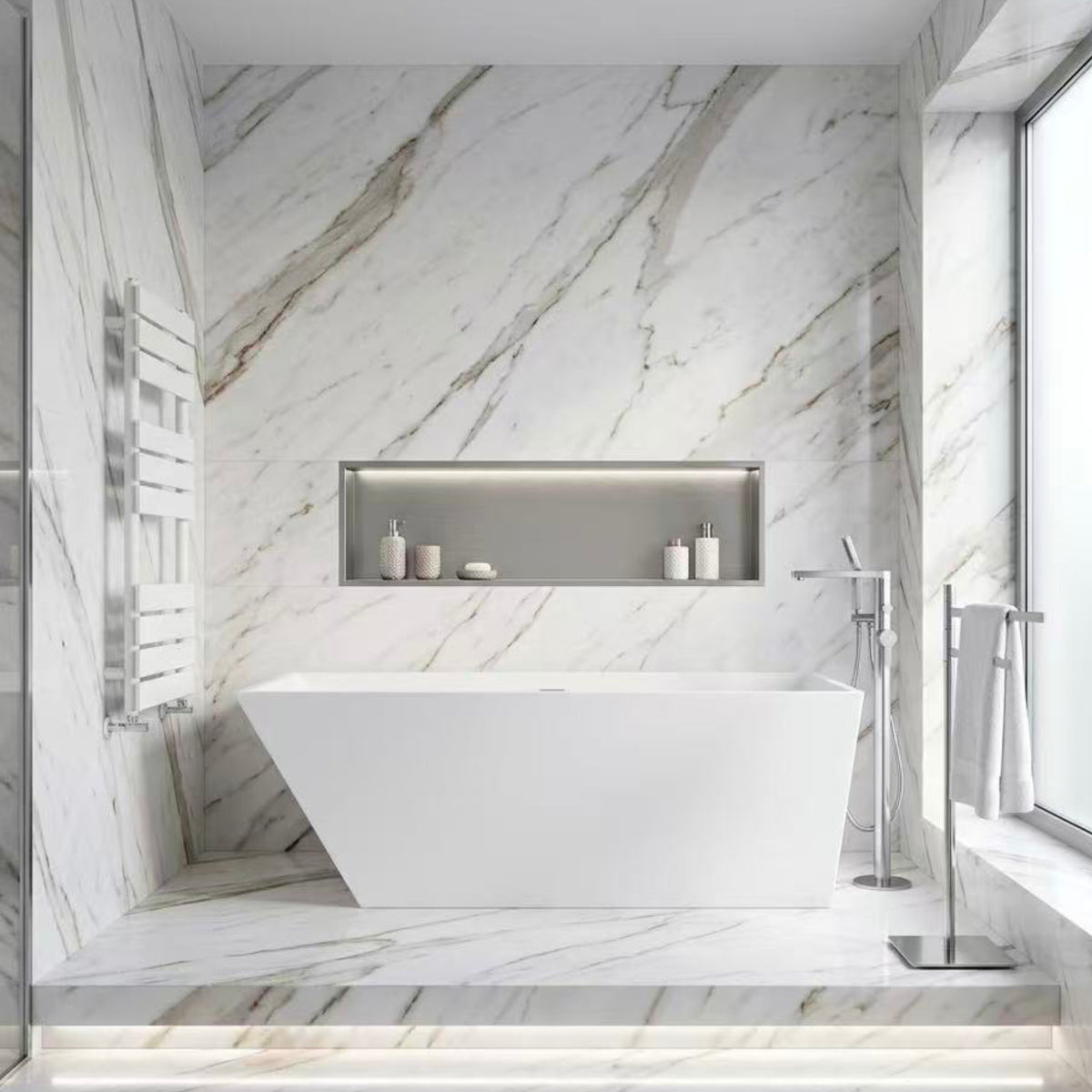 Kubebath Cresta Matte White Towel Warmer