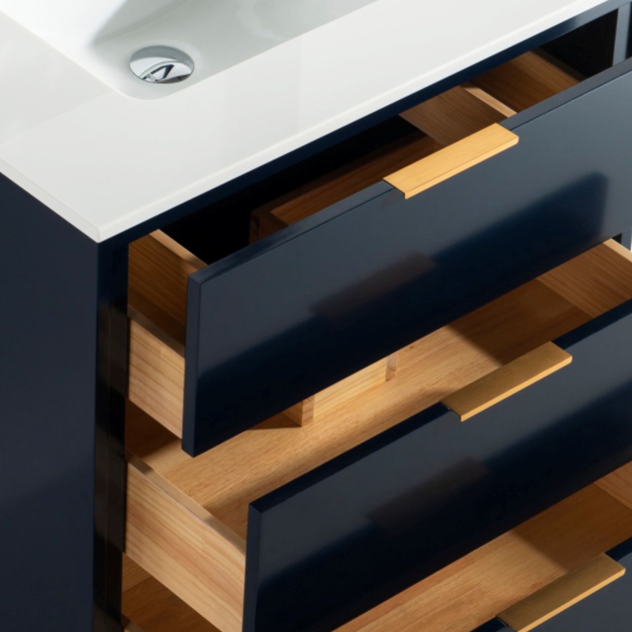 Divani 30'' Navy Blue Vanity W/ Quartz Counter Top