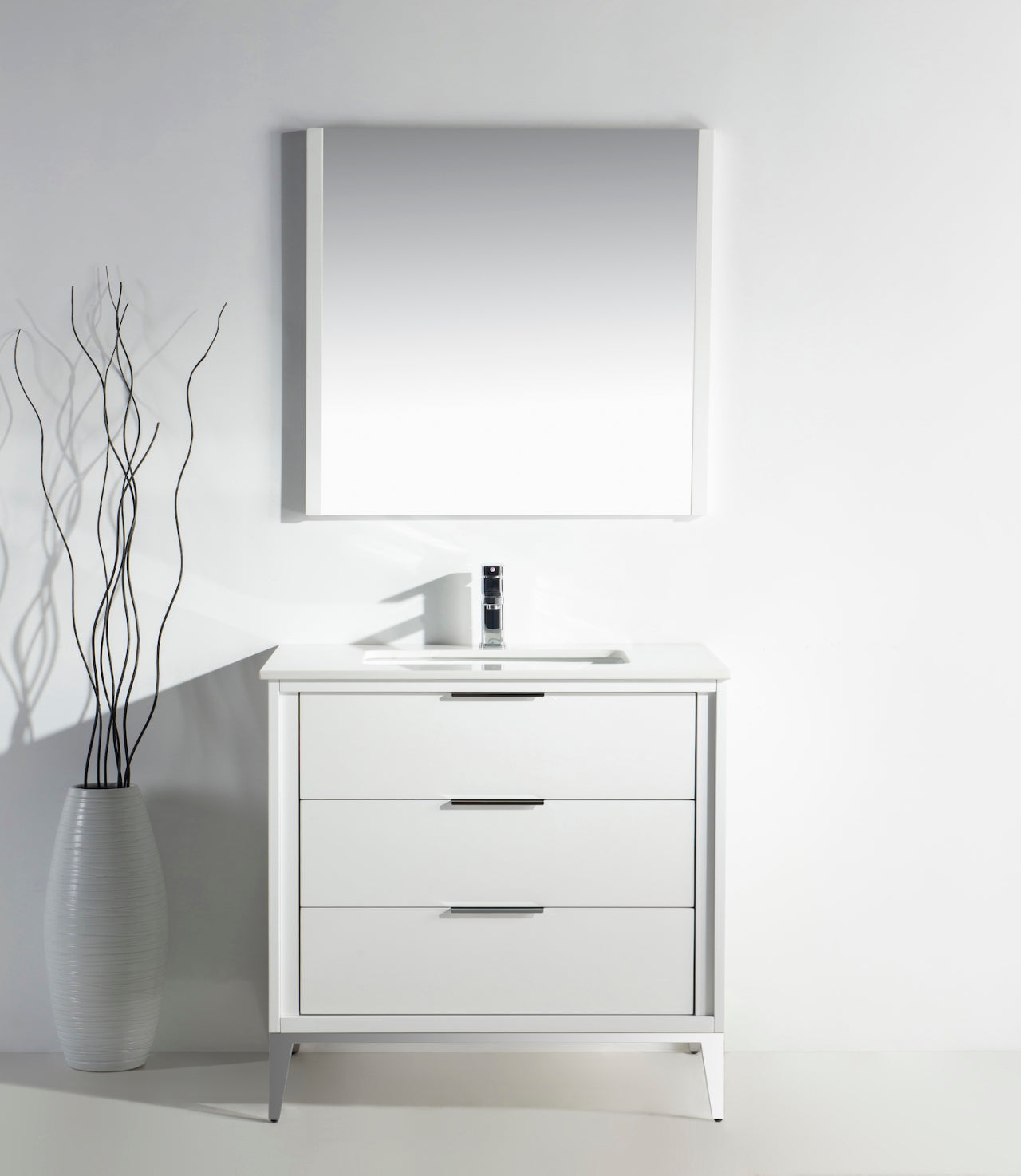 Divani 36'' Gloss White Vanity W/ Quartz Counter Top