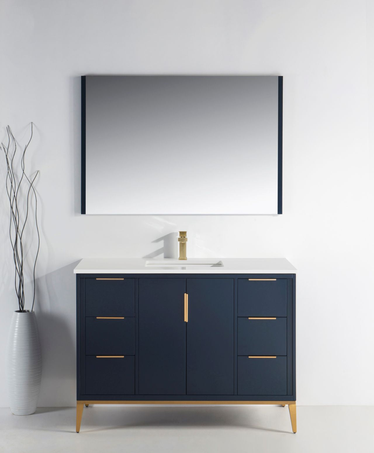 Divani 48'' Navy Blue Vanity W/ Quartz Counter Top