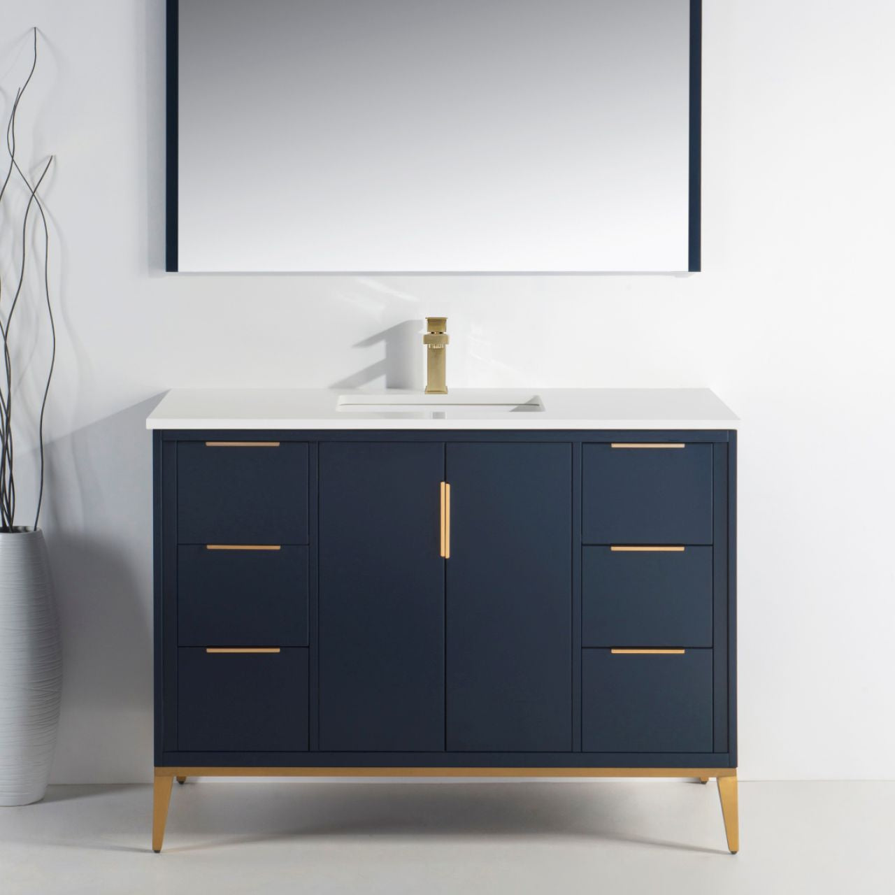 Divani 48'' Navy Blue Vanity W/ Quartz Counter Top