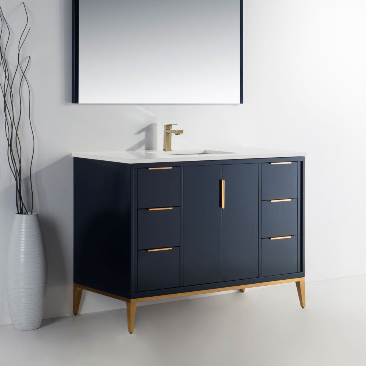 Divani 48'' Navy Blue Vanity W/ Quartz Counter Top