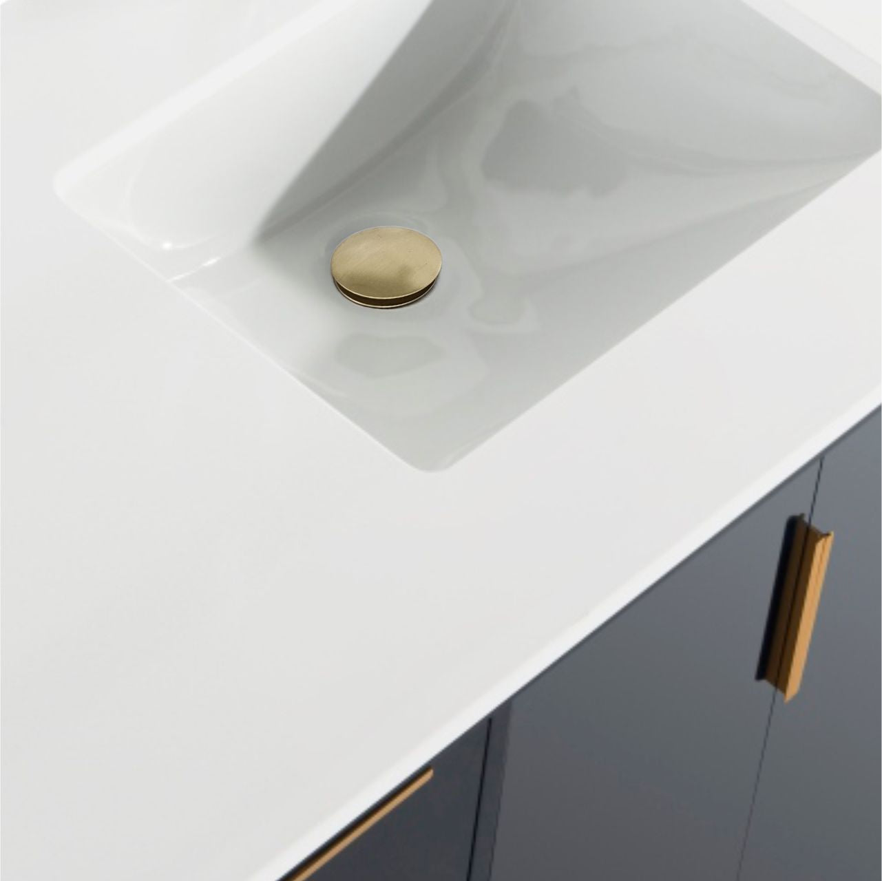 Divani 60'' Navy Blue Double Sinks Vanity W/ Quartz Counter Top