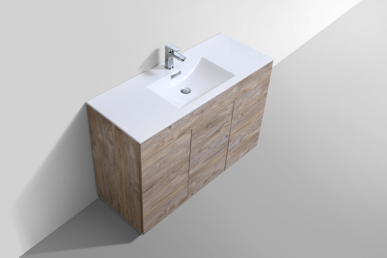 48" Milano Nature Wood Floor Mount Modern Bathroom Vanity - 65% OFF