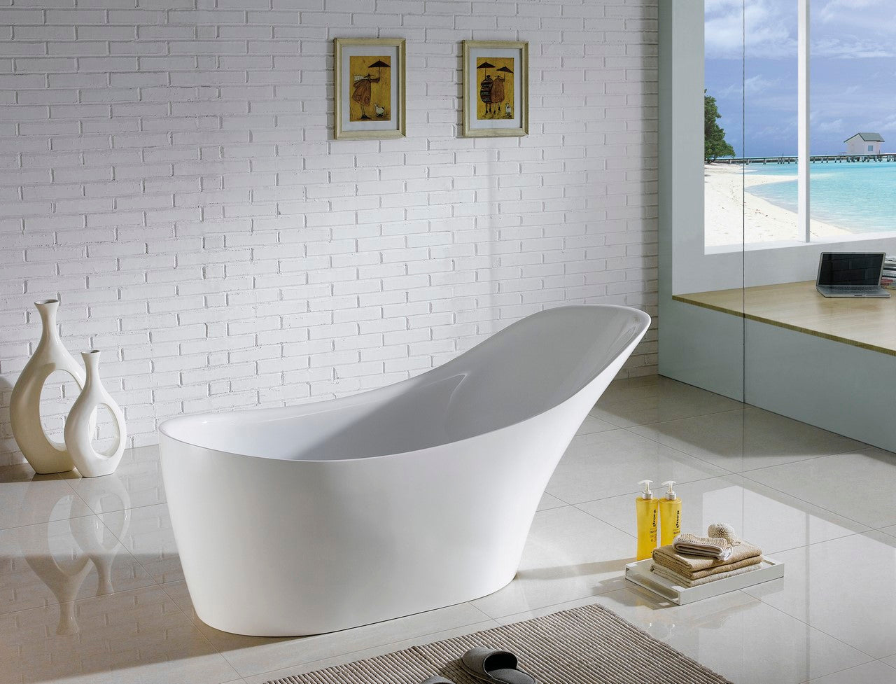 67" Kube Victorian Free Standing Bathtub