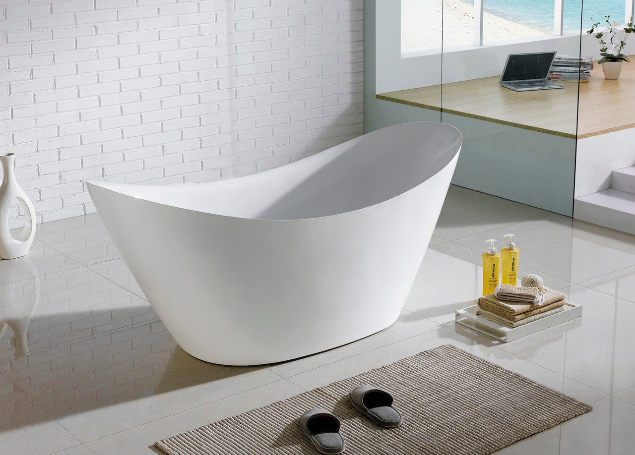 68'' Kube Luna White Free Standing Bathtub - Back Order ETA 9/20