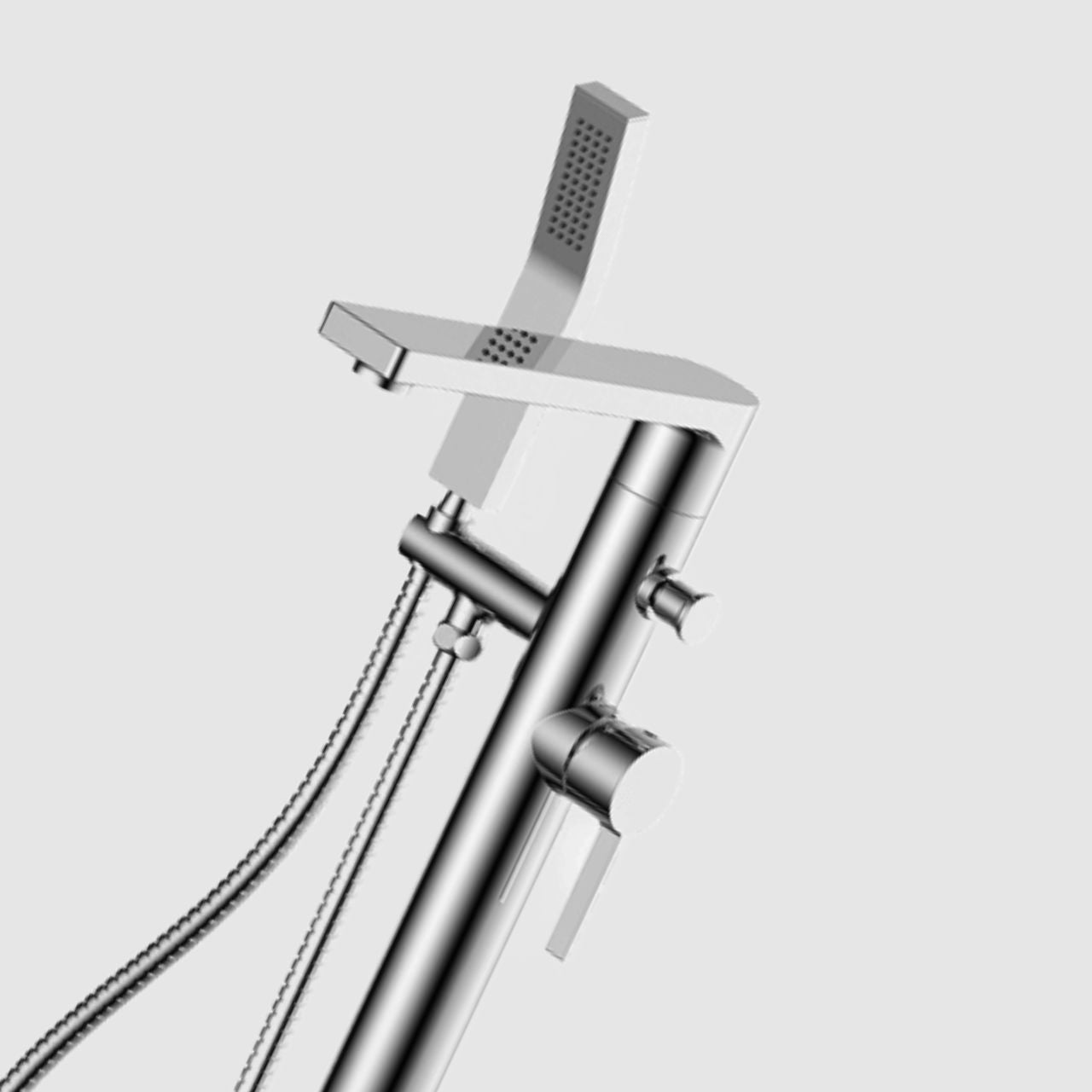 Aqua Sotto Floor Mounted Soker Tub Faucet Chrome Finish