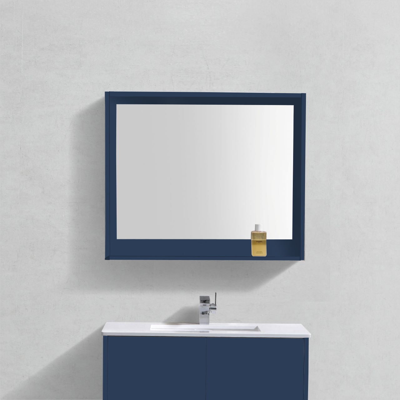 36" Wide Mirror w/ Shelf Navy Blue