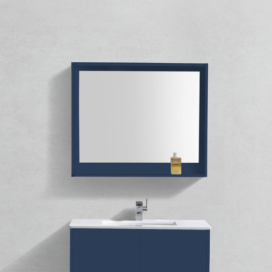 40" Wide Mirror w/ Shelf Blue
