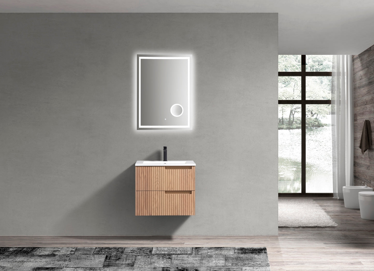 24'' Fiore Modern Wall Mount Bathroom Vanity OAKWOOD