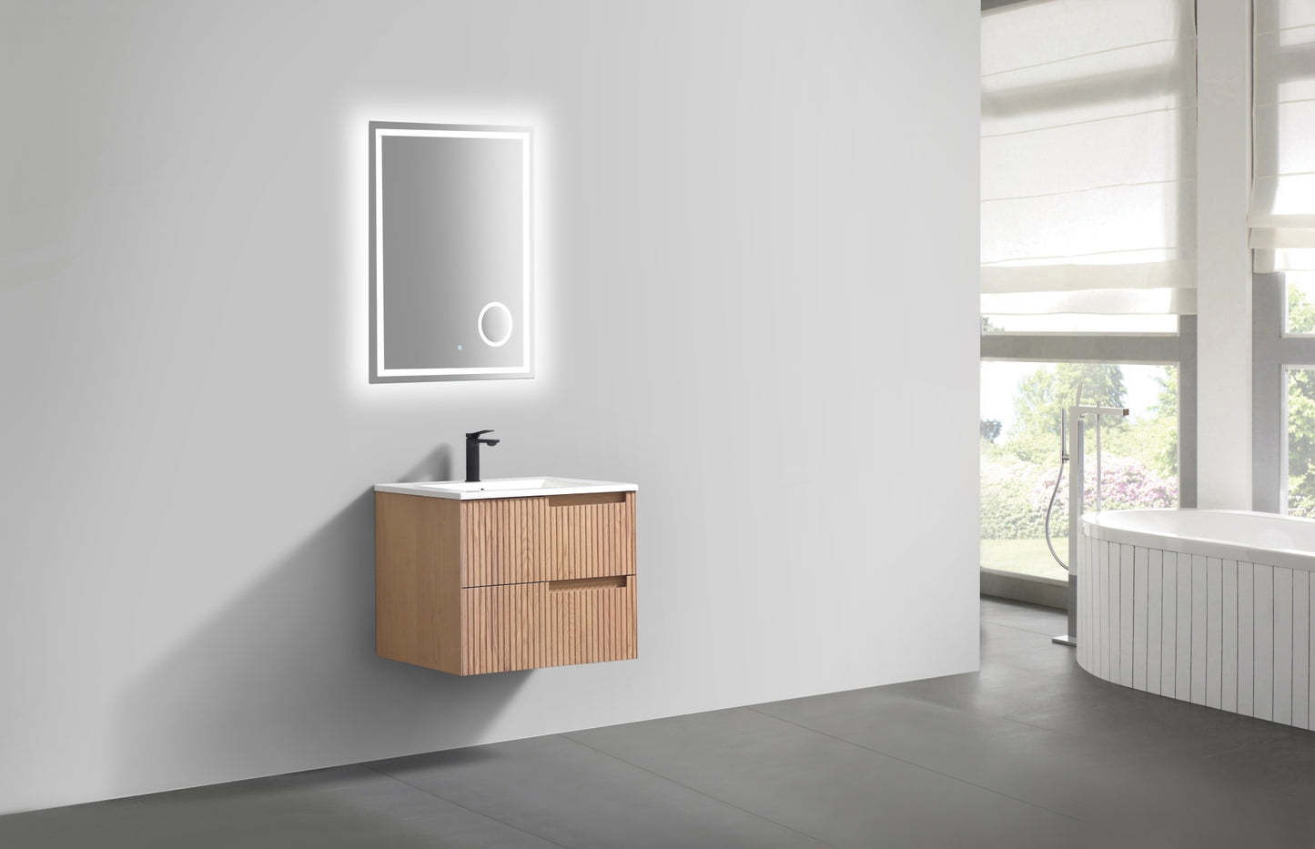 24'' Fiore Modern Wall Mount Bathroom Vanity OAKWOOD