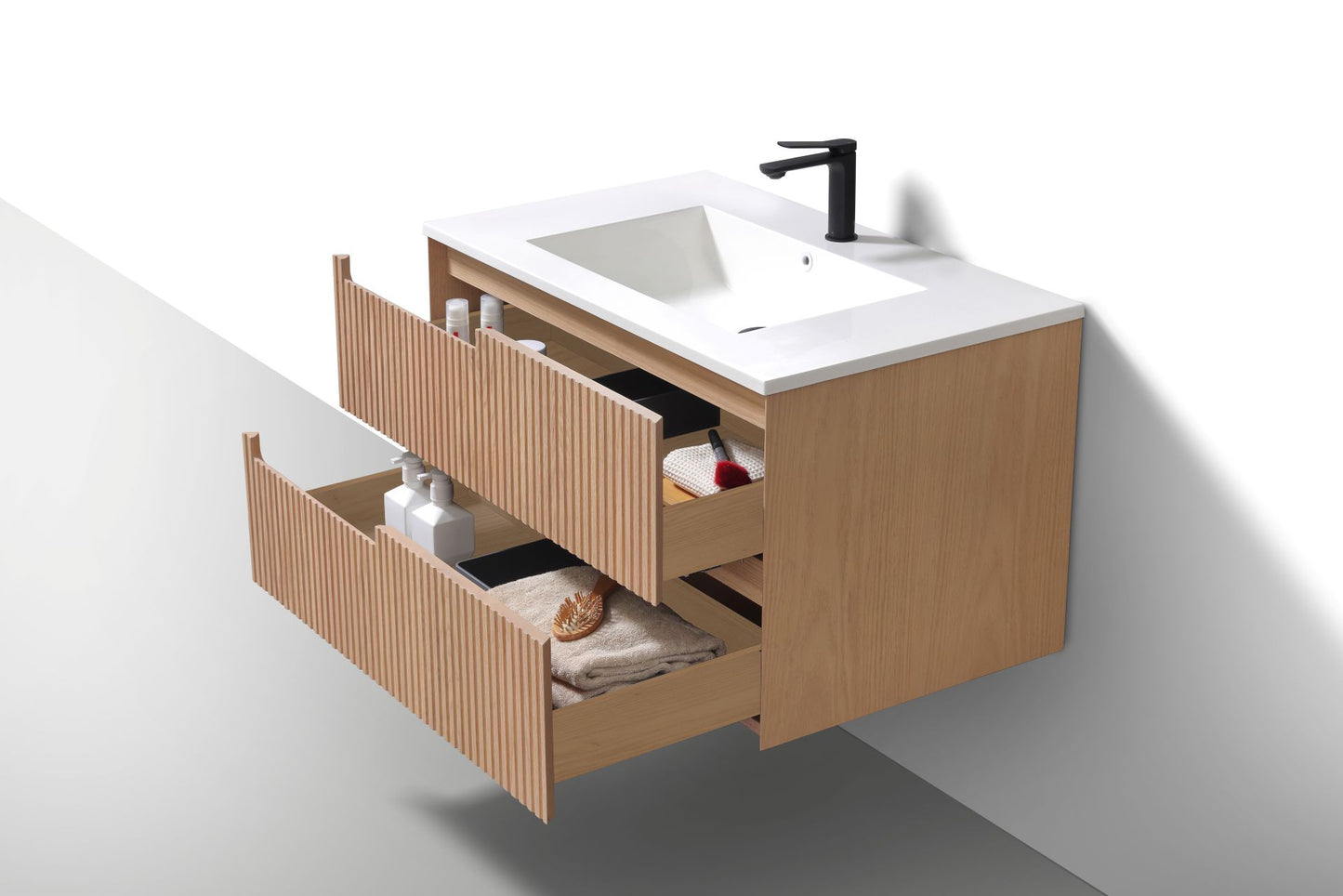 36'' Fiore Modern Wall Mount Bathroom Vanity OAKWOOD